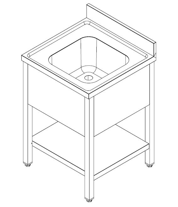 700 Sink Unit With Removable Shelf 1 Centre 700 - Combisteel — miniature 2