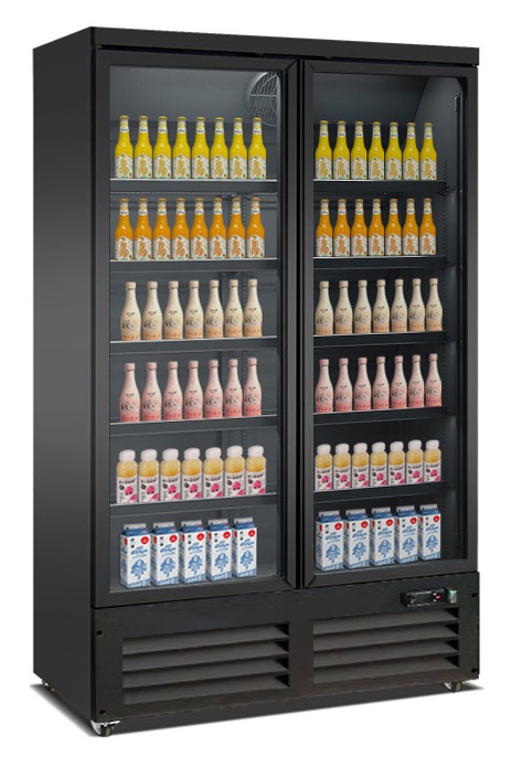 Freezer 2-door Black Glass Ceb-1200f Bl - Combisteel