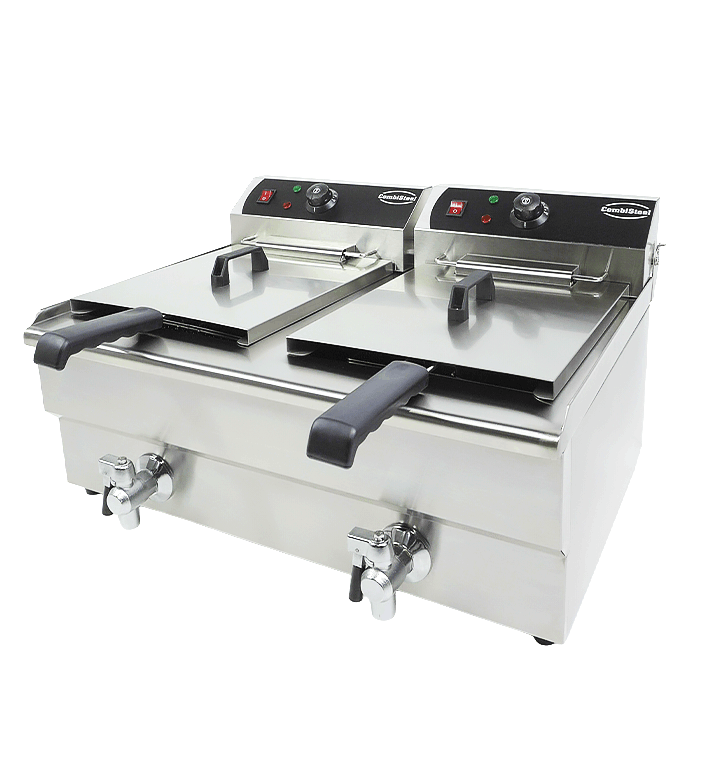 Combisteel 2×10 L Electric Countertop Deep Fryer — miniature 2