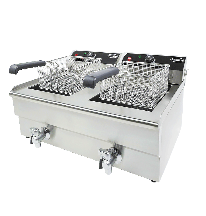 Combisteel 2×10 L Electric Countertop Deep Fryer — miniature 3