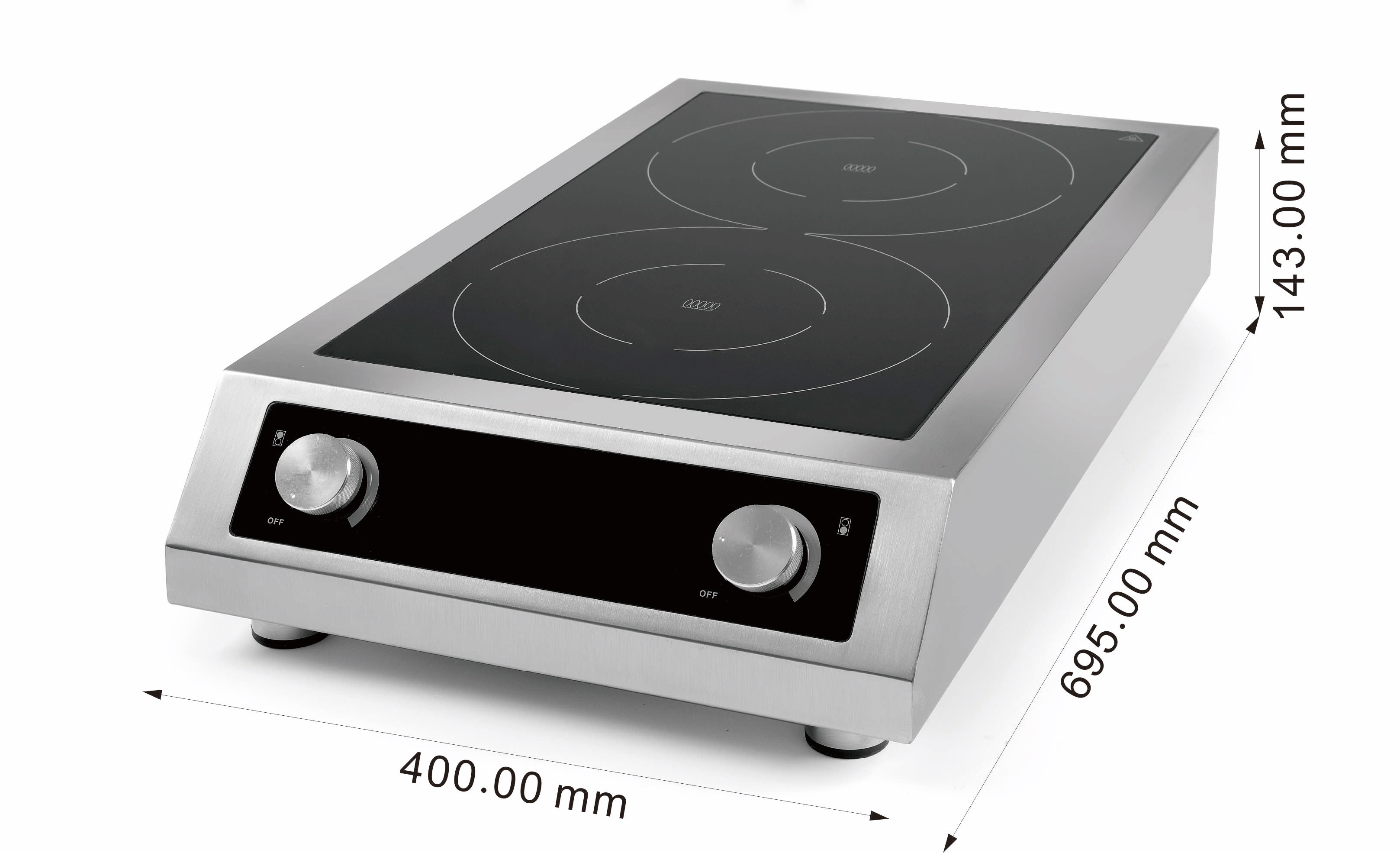 Tabletop Induction Hob 2 Zones Suitable Only For Induction Pans 7 KW - Combisteel — miniature 8