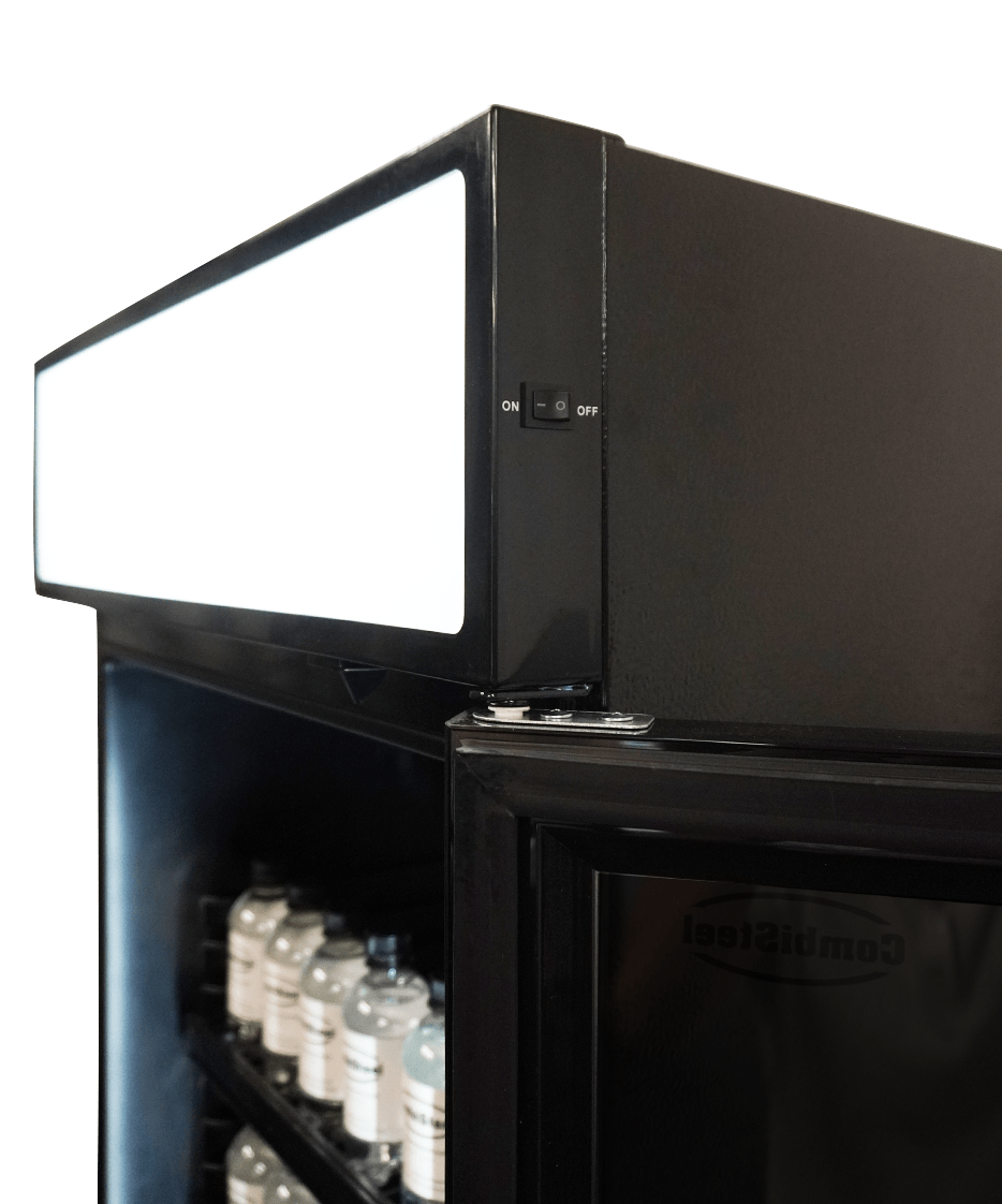 Black Glass 1-Door Refrigerator With Canopy Sve-450 Blc 400 L - Combisteel — miniature 6