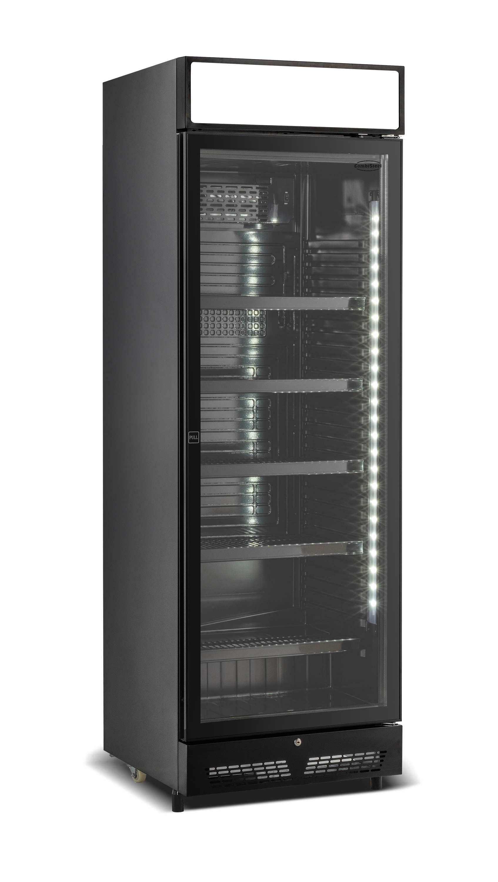 Refrigerator 1-door Black Glass With Canopy Sve-450 Blc 400 L - Combisteel
