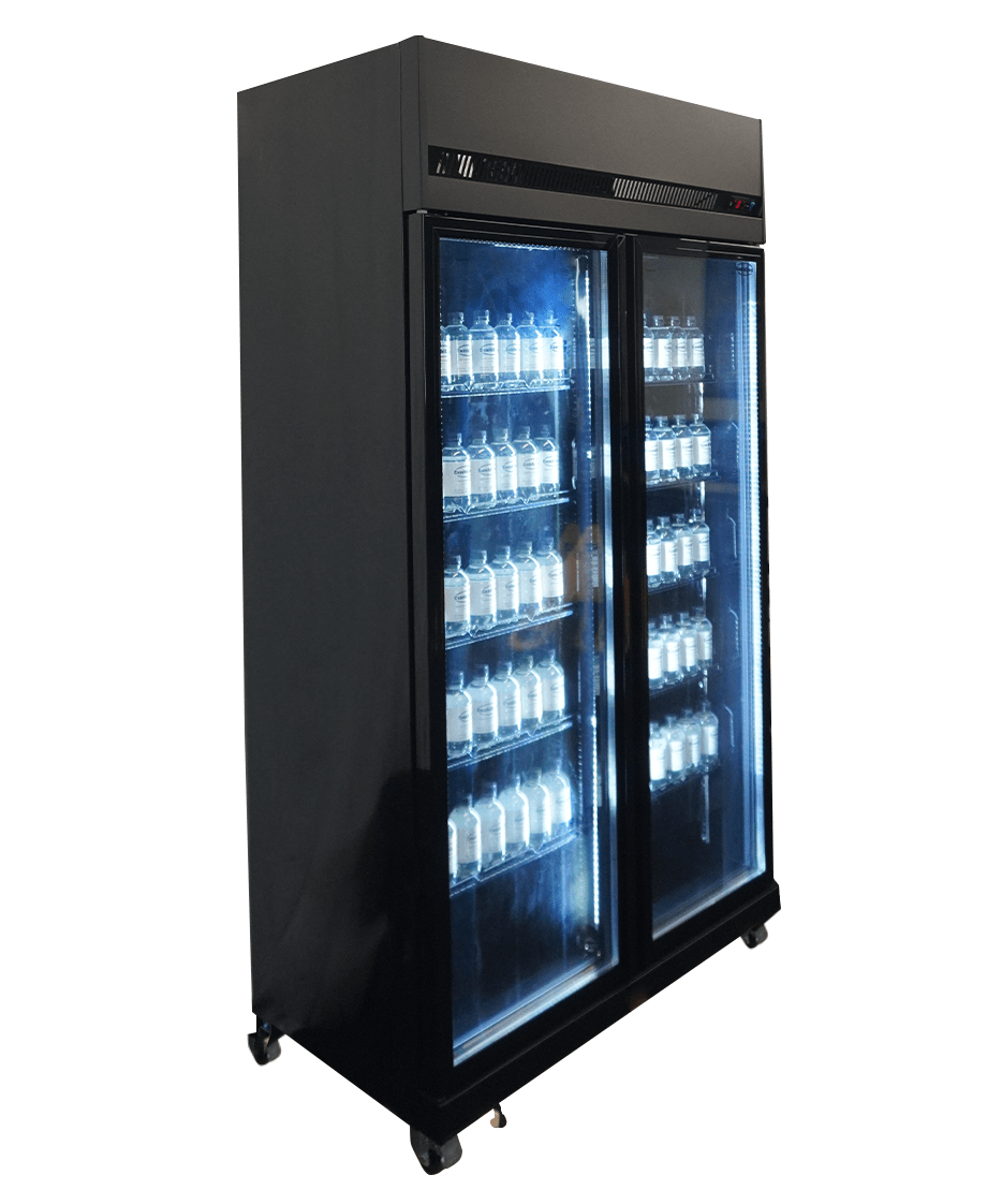Black Glass 2-Door Refrigerator IRM-770 Bl 580 L - Combisteel — miniature 4