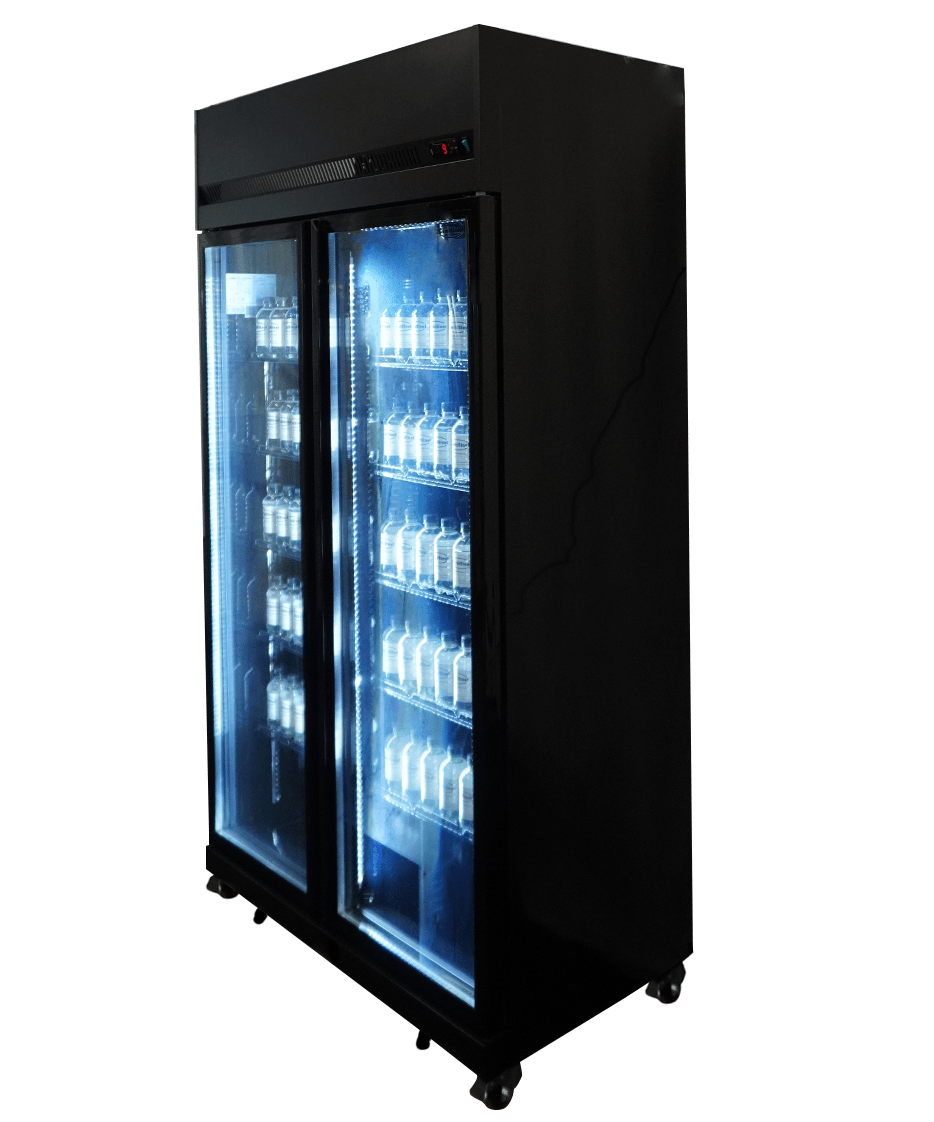 Black Glass 2-Door Refrigerator IRM-770 Bl 580 L - Combisteel — miniature 7