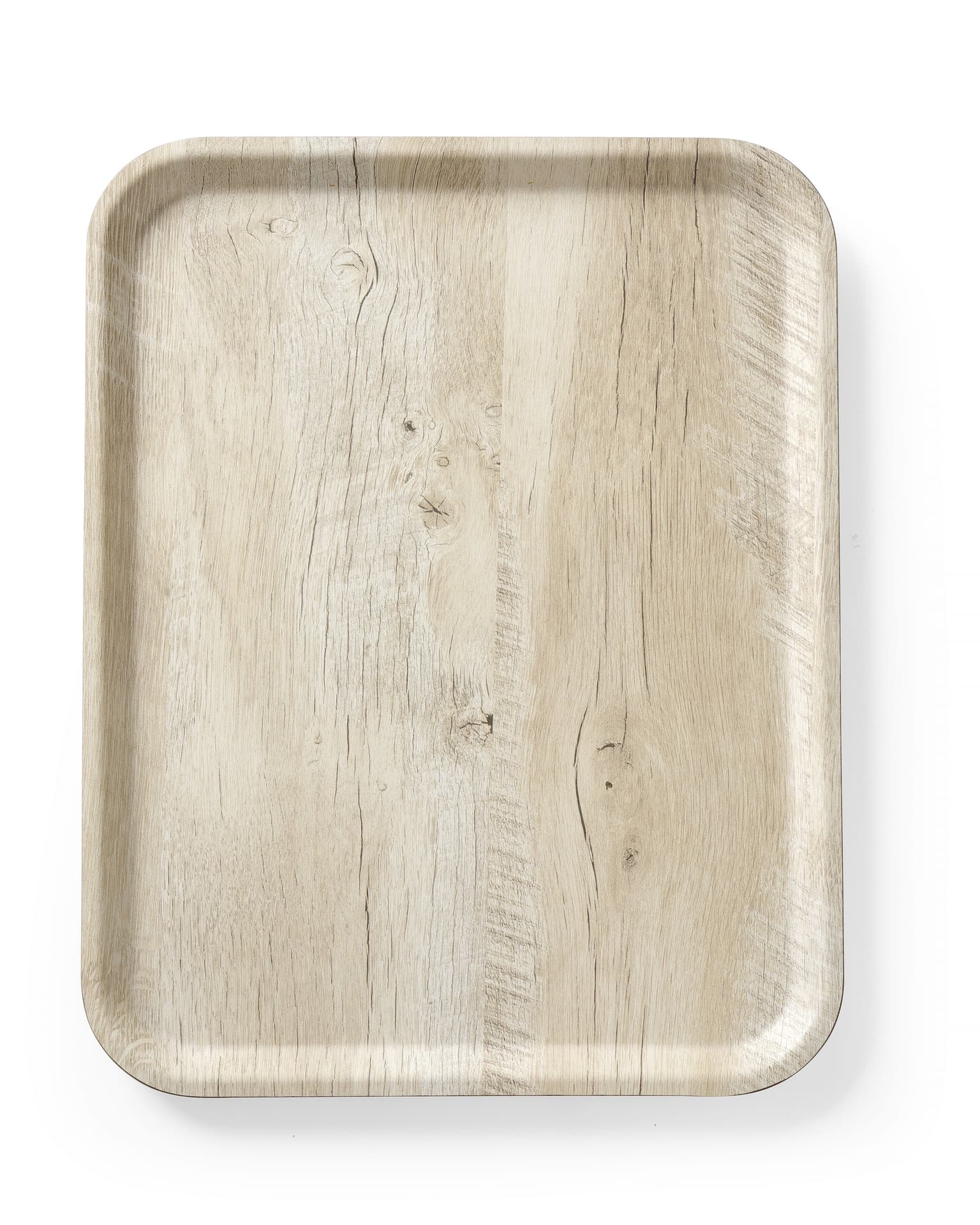 Plateau de service en mélamine avec imprimé bois — Bois clair · 330x430