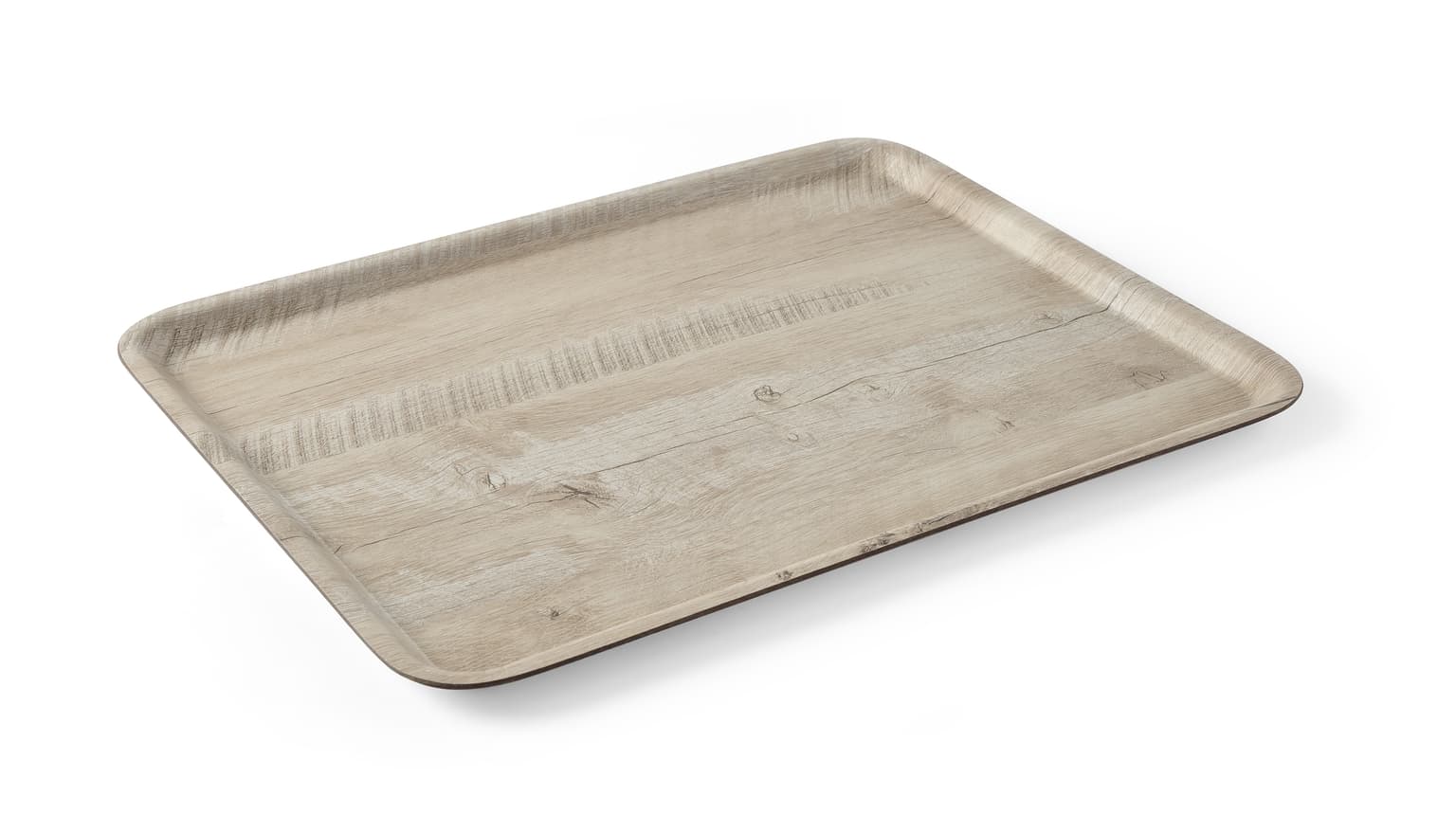 Plateau de service en mélamine avec imprimé bois — Bois clair · 370x530