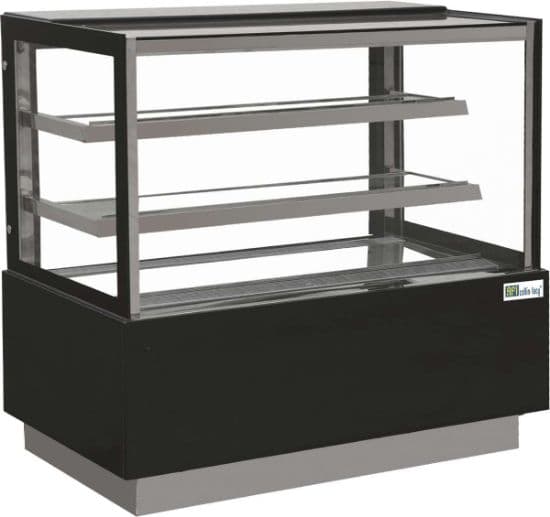 Vitrine Pâtisserie - Vitrage Droit - 2 Étagères - 680 L (Eden70)