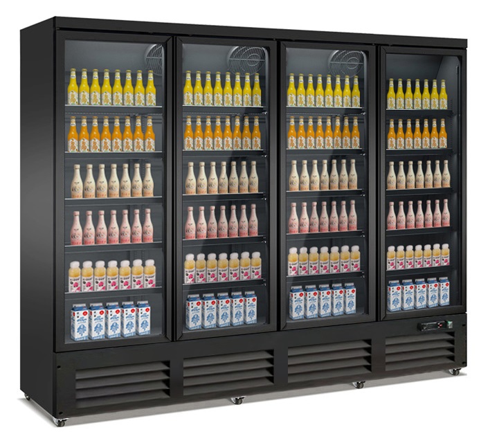 Ceb-2000r Bl 4-door Black Glass Fridge *Delivery On Request* - Combisteel — visuel 1