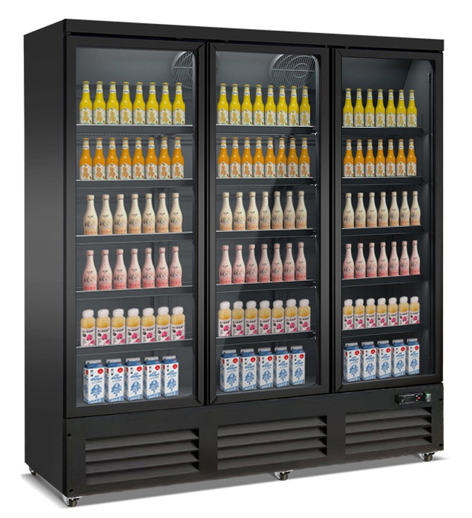 Ceb-1600f Bl 3-Door Black Glass Freezer - Combisteel — visuel 1