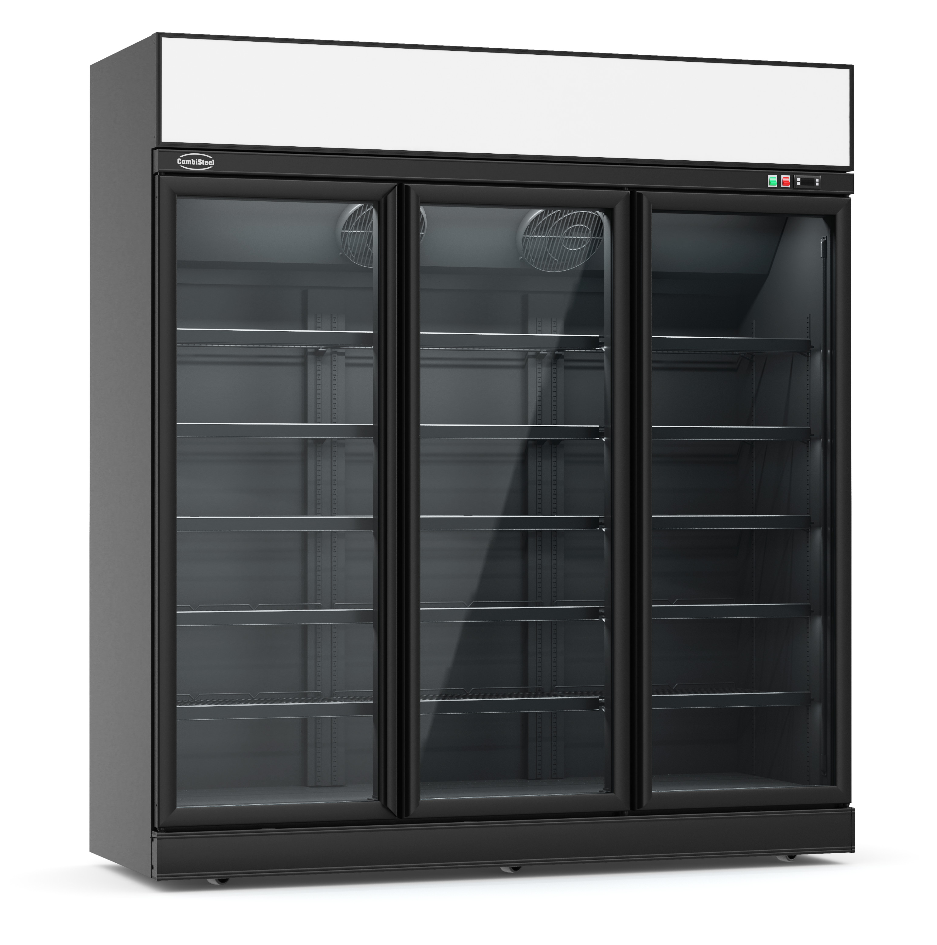 Ins-1530f Bl 3-Door Black Glass Freezer - Combisteel — visuel 1