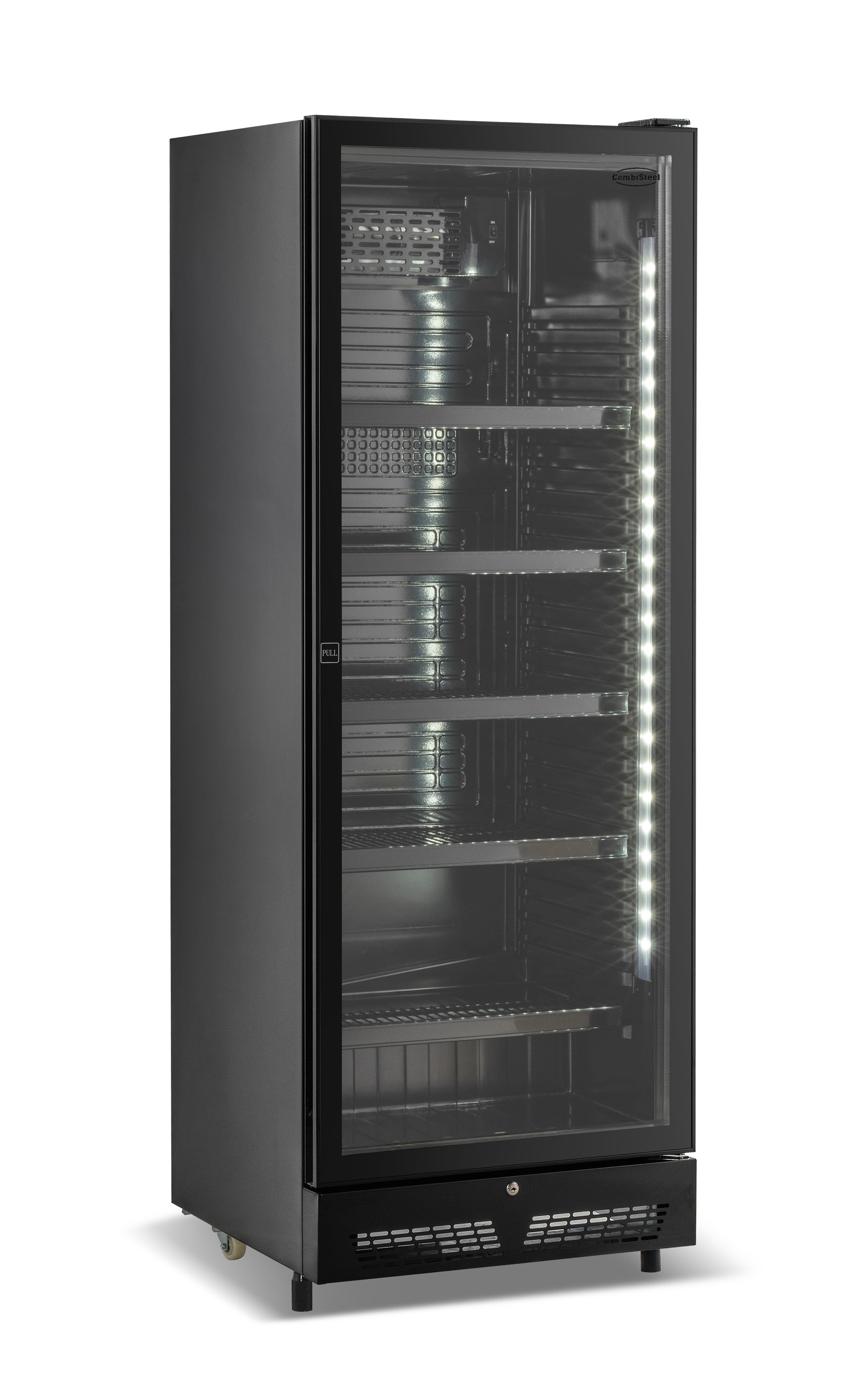 1-Door Black Glass Refrigerator Sve-450 Bl - Combisteel — visuel 1
