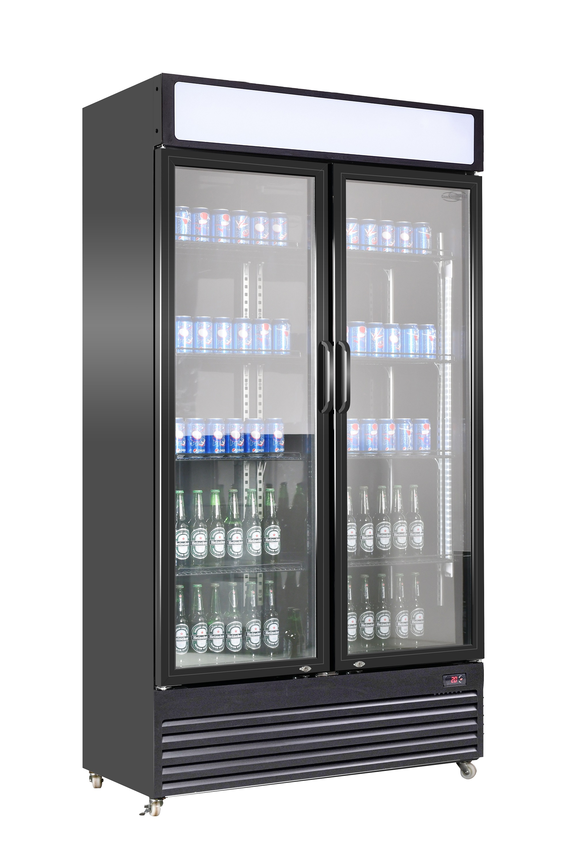 2-Door Glass Refrigerator Bez-780 Gd Black - Combisteel — visuel 1