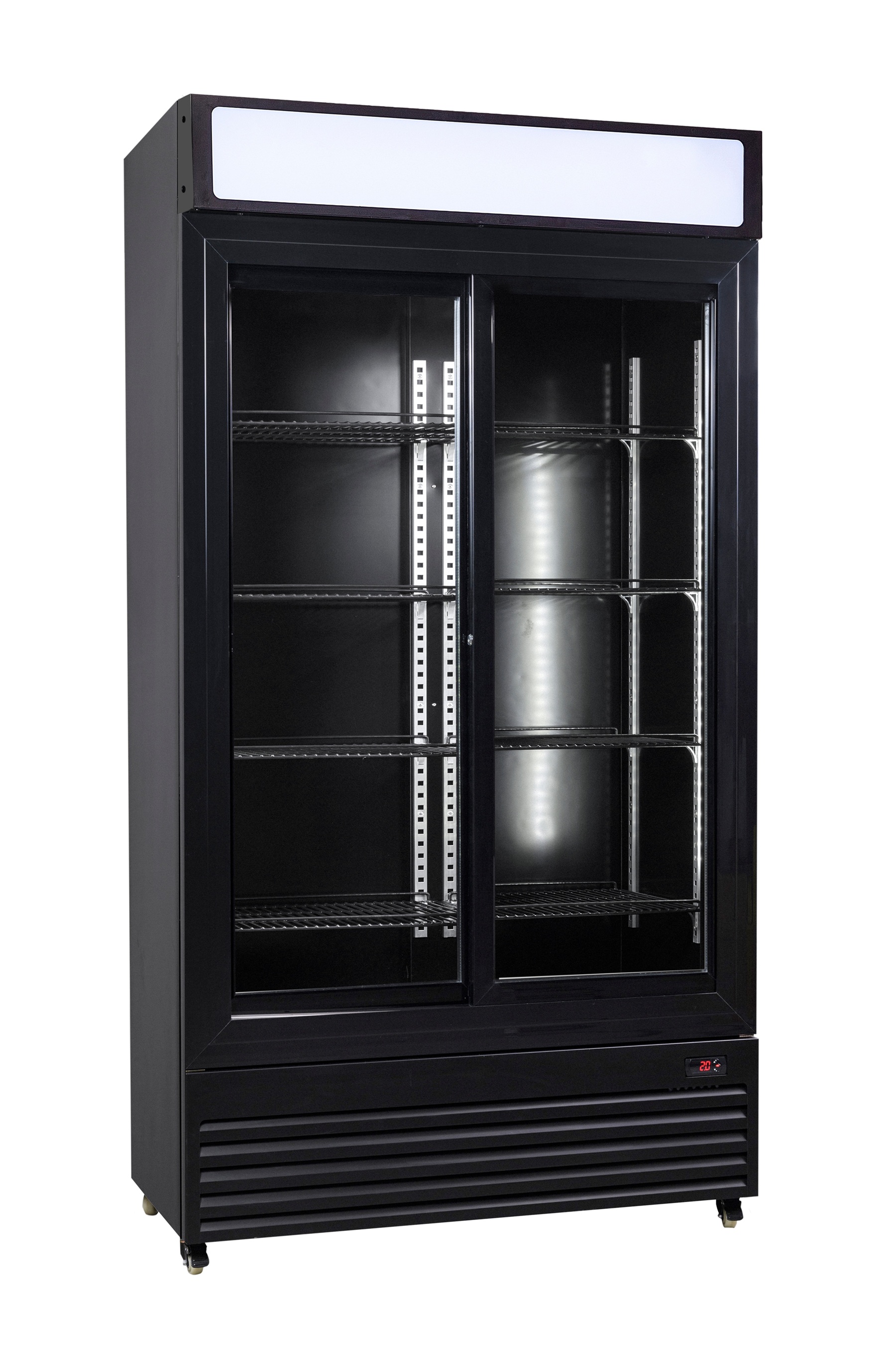 Refrigerator With Sliding Glass Doors Bez-780 Sl Black - Combisteel — visuel 1