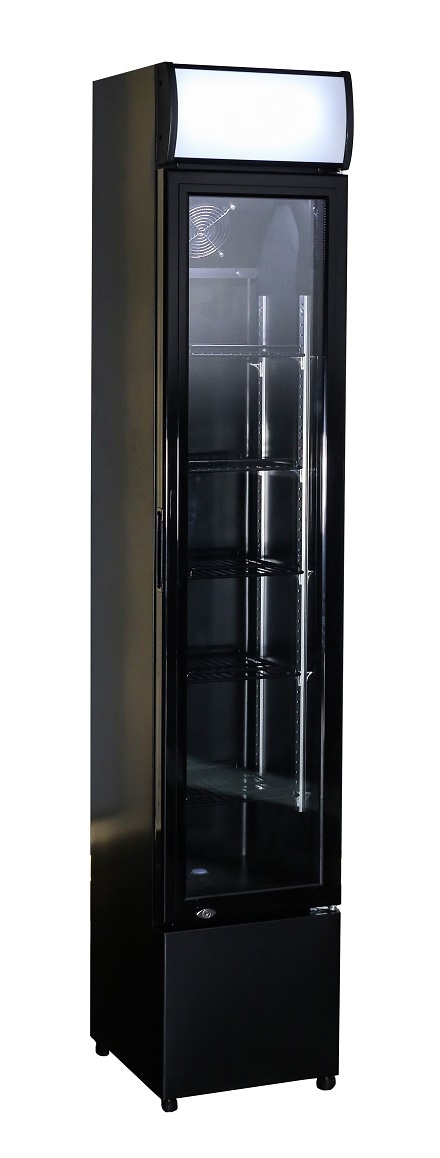 Narrow Glass Door Refrigerator Black - Combisteel — visuel 1